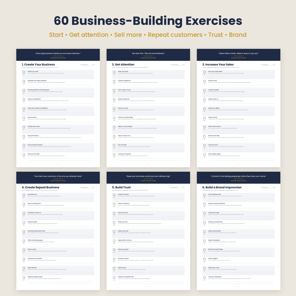 The Business Builder Planner – Printable Business Workbook & Planner