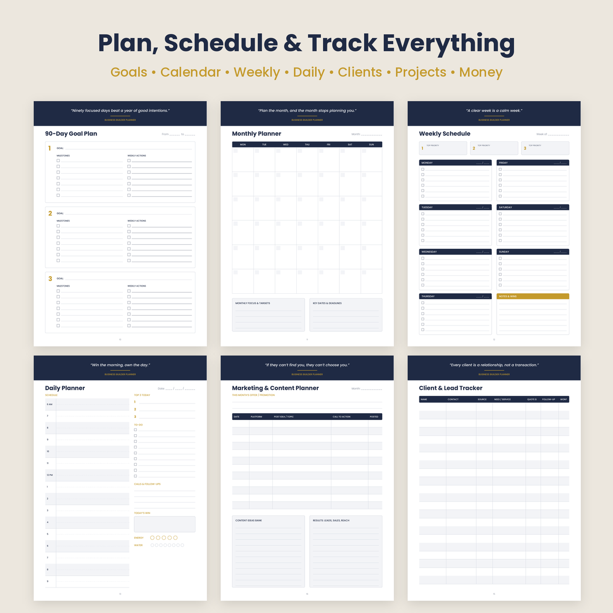 The Business Builder Planner – Printable Business Workbook & Planner